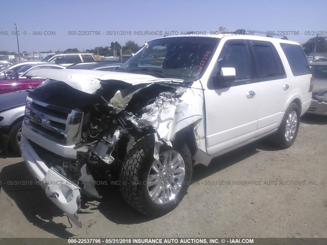 1FMJU2A50DEF12165 - 2013 FORD EXPEDITION LIMITED WHITE photo 2