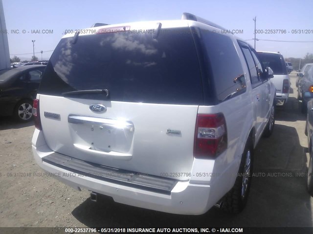 1FMJU2A50DEF12165 - 2013 FORD EXPEDITION LIMITED WHITE photo 4