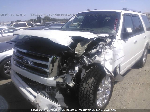 1FMJU2A50DEF12165 - 2013 FORD EXPEDITION LIMITED WHITE photo 6