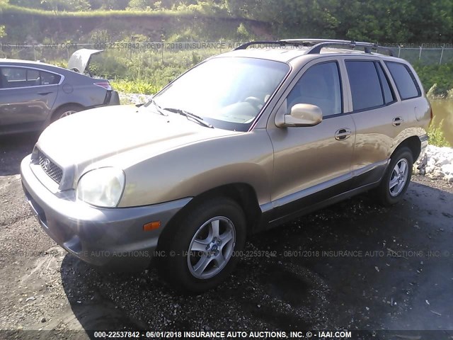 KM8SC13D34U650701 - 2004 HYUNDAI SANTA FE GLS/LX GOLD photo 2