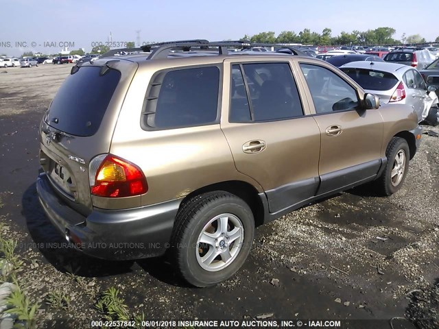 KM8SC13D34U650701 - 2004 HYUNDAI SANTA FE GLS/LX GOLD photo 4