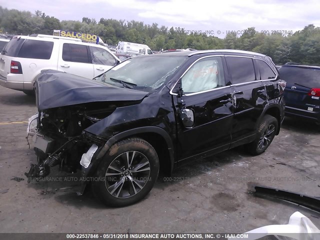 5TDJKRFH8GS353934 - 2016 TOYOTA HIGHLANDER XLE შავი ფოტო 2