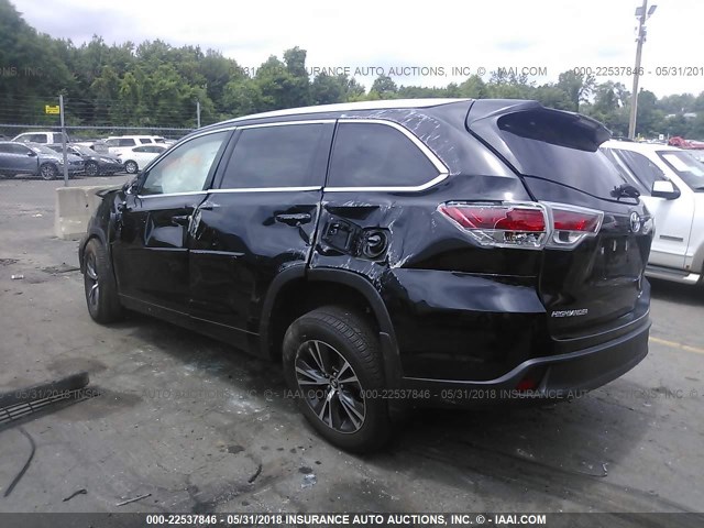 5TDJKRFH8GS353934 - 2016 TOYOTA HIGHLANDER XLE შავი ფოტო 3