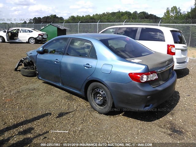 5YFBU4EE3CP034551 - 2012 TOYOTA COROLLA S/LE BLUE photo 3