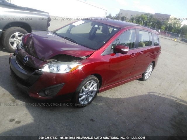 JM1CW2DL2E0171190 - 2014 MAZDA 5 GRAND TOURING RED photo 2