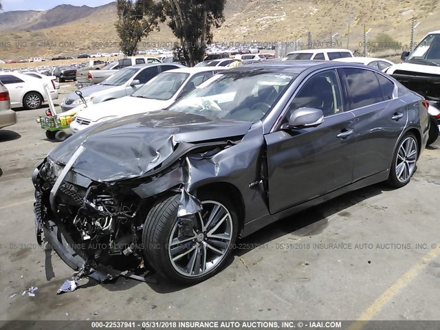 JN1AV7AR0EM701510 - 2014 INFINITI Q50 HYBRID PREMIUM/SPORT GRAY photo 2