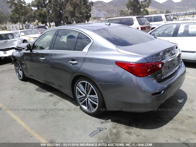 JN1AV7AR0EM701510 - 2014 INFINITI Q50 HYBRID PREMIUM/SPORT GRAY photo 3