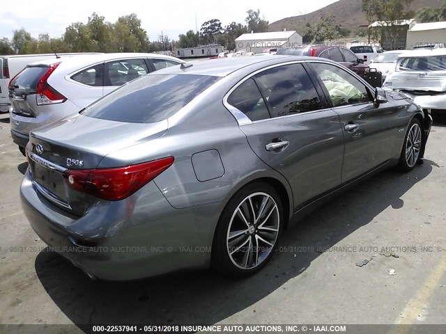 JN1AV7AR0EM701510 - 2014 INFINITI Q50 HYBRID PREMIUM/SPORT GRAY photo 4