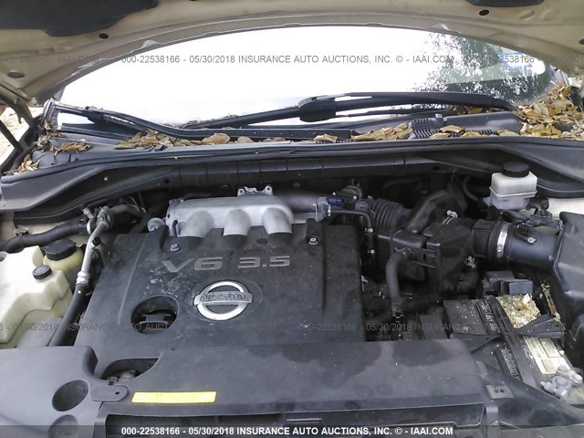 JN8AZ08T26W416747 - 2006 NISSAN MURANO SL/SE/S GOLD photo 10