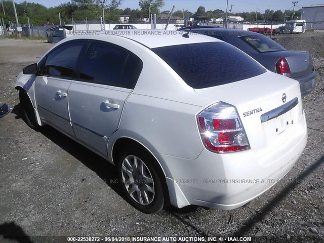 3N1AB6AP8AL727410 - 2010 NISSAN SENTRA 2.0/2.0S/SR/2.0SL WHITE photo 3