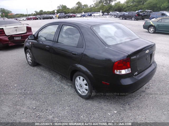 KL1TG526X5B322672 - 2005 CHEVROLET AVEO LT BLACK photo 3