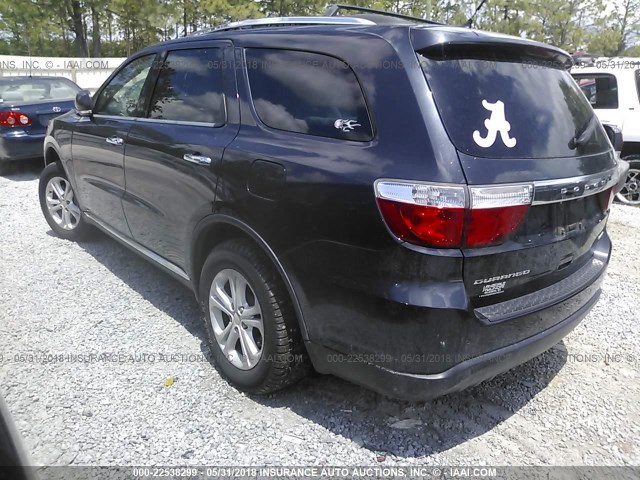 1C4RDHDG0DC663901 - 2013 DODGE DURANGO CREW BLACK photo 3