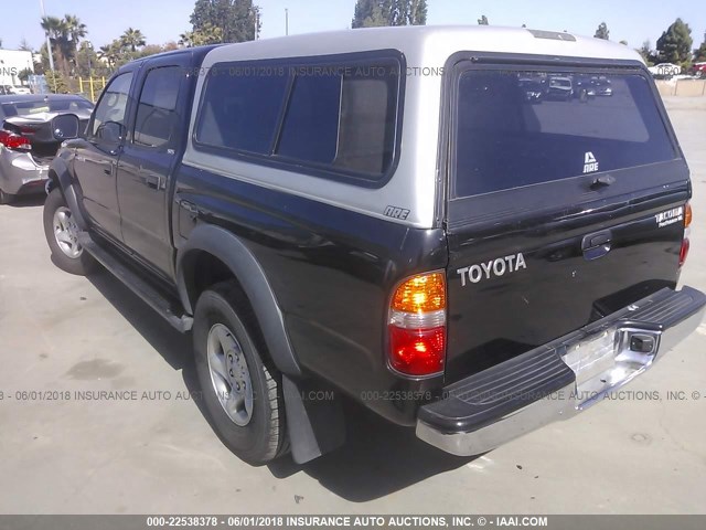 5TEGN92N03Z185393 - 2003 TOYOTA TACOMA DOUBLE CAB PRERUNNER BLACK photo 3