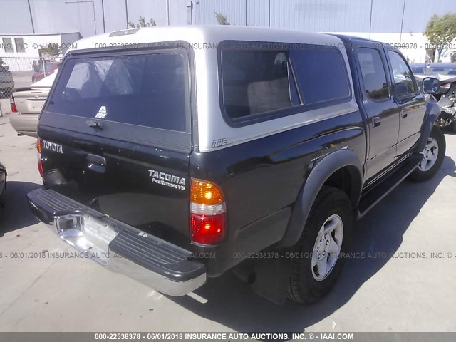 5TEGN92N03Z185393 - 2003 TOYOTA TACOMA DOUBLE CAB PRERUNNER BLACK photo 4