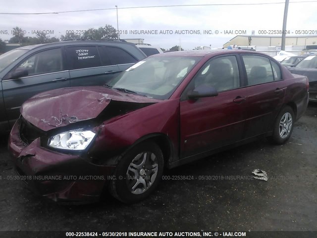 1G1ZS58F97F188797 - 2007 CHEVROLET MALIBU LS MAROON photo 2