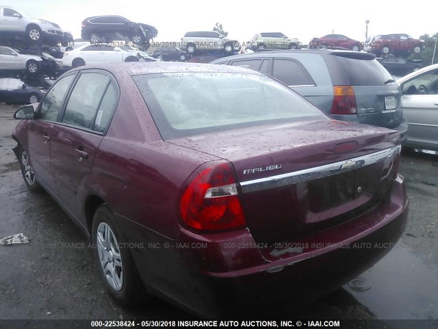 1G1ZS58F97F188797 - 2007 CHEVROLET MALIBU LS MAROON photo 3