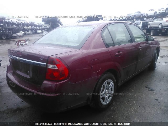 1G1ZS58F97F188797 - 2007 CHEVROLET MALIBU LS MAROON photo 4