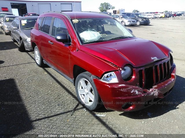1J8FT47W87D118943 - 2007 JEEP COMPASS RED photo 1
