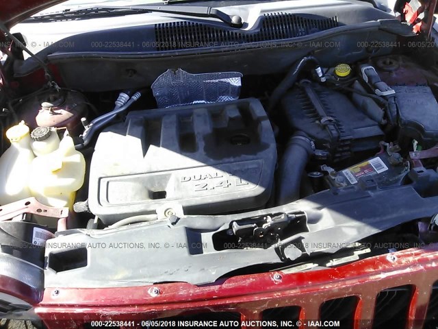 1J8FT47W87D118943 - 2007 JEEP COMPASS RED photo 10