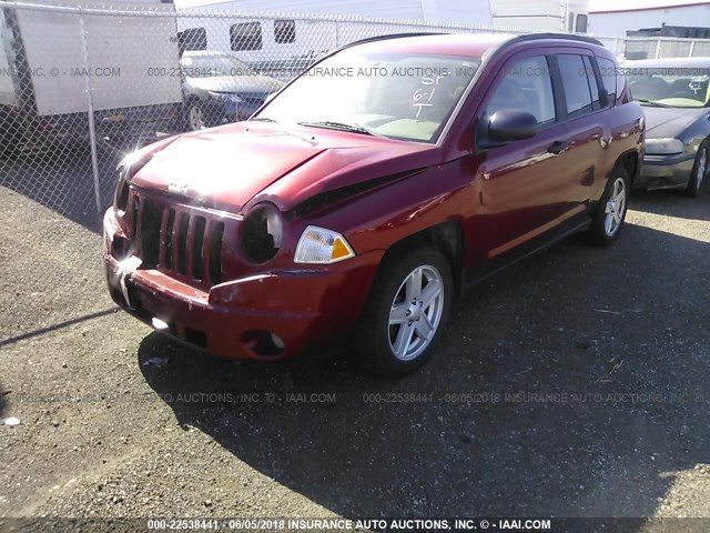1J8FT47W87D118943 - 2007 JEEP COMPASS RED photo 2