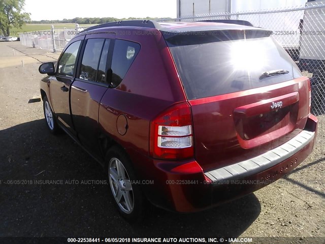 1J8FT47W87D118943 - 2007 JEEP COMPASS RED photo 3