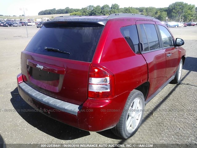 1J8FT47W87D118943 - 2007 JEEP COMPASS RED photo 4