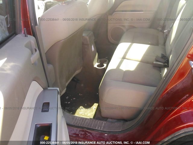 1J8FT47W87D118943 - 2007 JEEP COMPASS RED photo 8