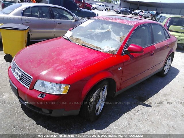 WAULC68E14A062530 - 2004 AUDI A4 1.8T QUATTRO RED photo 2