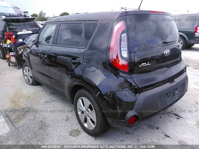 KNDJN2A21E7739832 - 2014 KIA SOUL BLACK photo 3