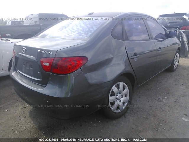 KMHDU46D38U521074 - 2008 HYUNDAI ELANTRA GLS/SE/LIMITED GRAY photo 4