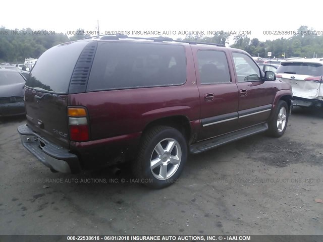 1GNFK16T91J251176 - 2001 CHEVROLET SUBURBAN K1500 BURGUNDY photo 4