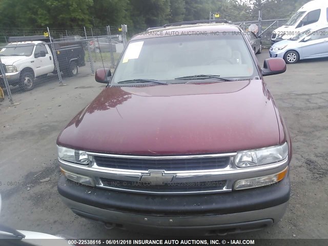 1GNFK16T91J251176 - 2001 CHEVROLET SUBURBAN K1500 BURGUNDY photo 6