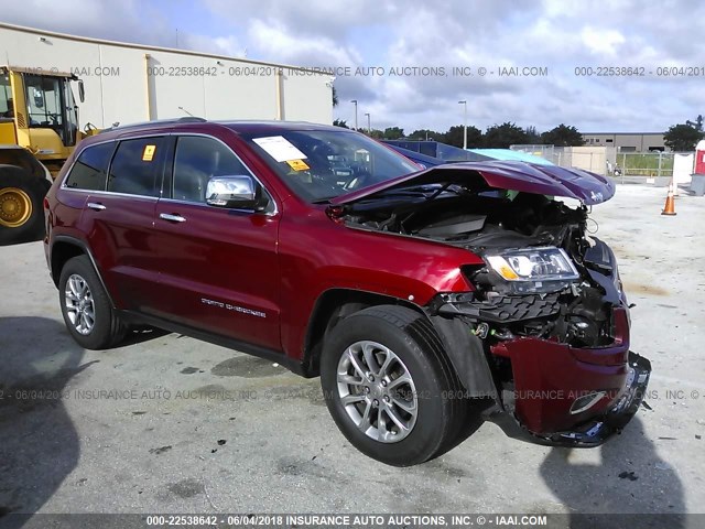 1C4RJEBG7FC841123 - 2015 JEEP GRAND CHEROKEE LIMITED RED photo 1