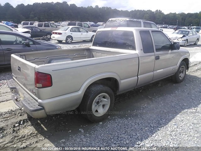 1GCCS1944X8100570 - 1999 CHEVROLET S TRUCK S10 BROWN photo 4