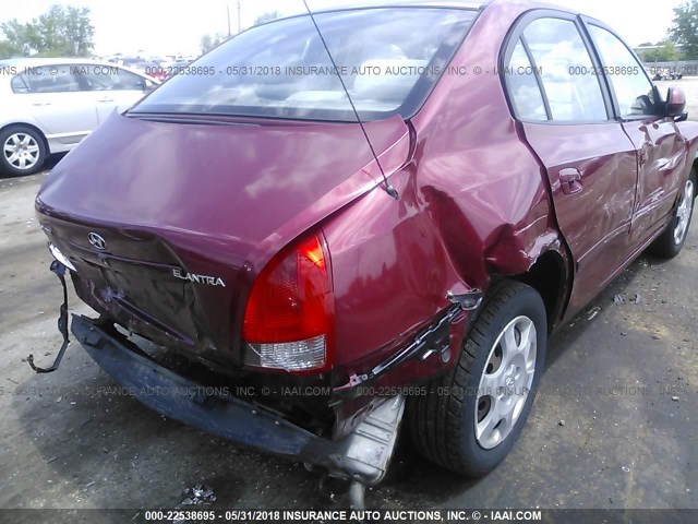 KMHDN45D93U639914 - 2003 HYUNDAI ELANTRA GLS/GT RED photo 6