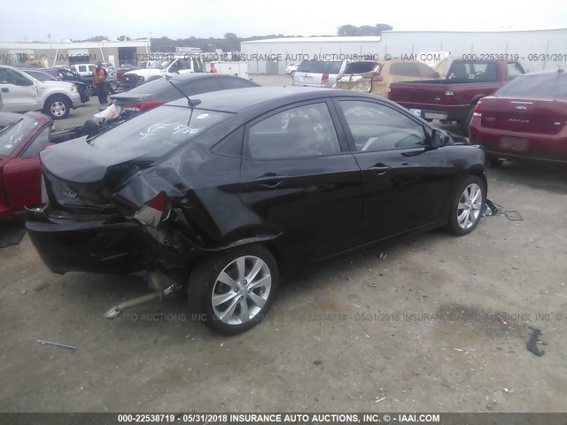 KMHCU4AE3DU584147 - 2013 HYUNDAI ACCENT GLS/SE BLACK photo 4