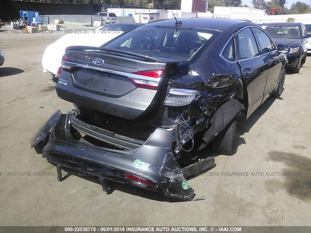 3FA6P0SU3HR373489 - 2017 FORD FUSION TITANIUM PHEV GRAY photo 4