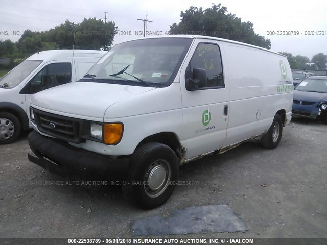 1FTRE14293HB92180 - 2003 FORD ECONOLINE E150 VAN WHITE photo 2