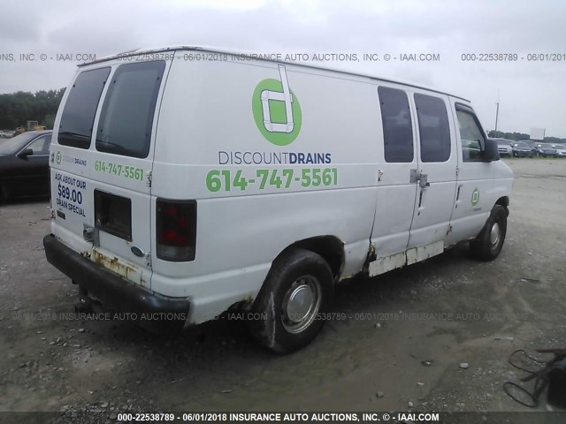 1FTRE14293HB92180 - 2003 FORD ECONOLINE E150 VAN WHITE photo 4