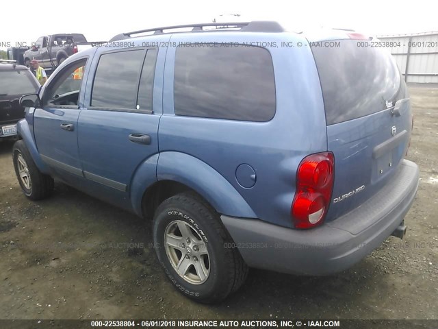 1D4HB38N36F156640 - 2006 DODGE DURANGO SXT BLUE photo 3