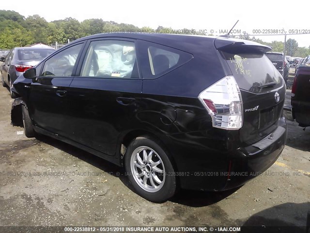 JTDZN3EU0EJ000751 - 2014 TOYOTA PRIUS V BLACK photo 3