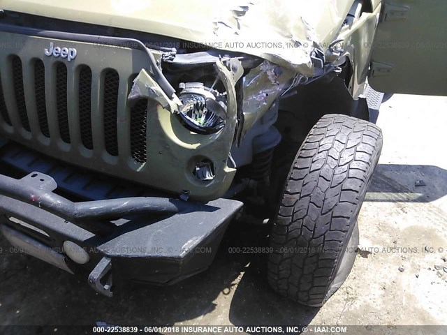 1C4AJWAG6DL600669 - 2013 JEEP WRANGLER SPORT GREEN photo 6