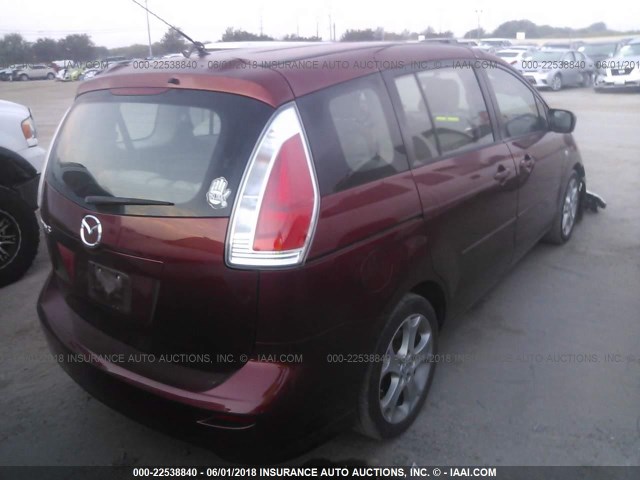 JM1CR293080302914 - 2008 MAZDA 5 RED photo 4