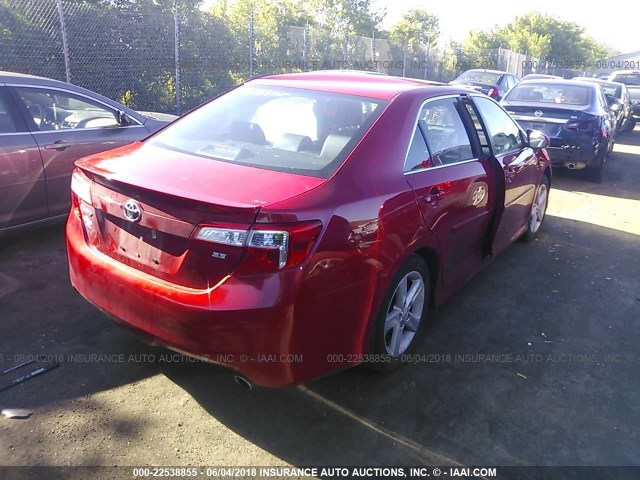 4T1BF1FK7DU661475 - 2013 TOYOTA CAMRY L/SE/LE/XLE RED photo 4