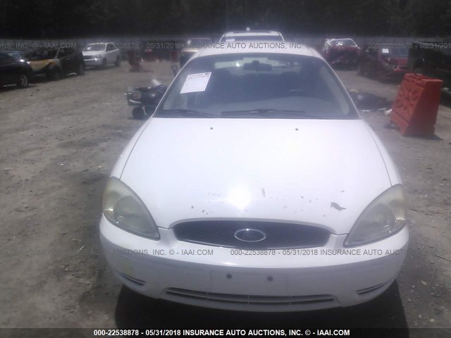 1FAFP53U57A168860 - 2007 FORD TAURUS SE WHITE photo 6