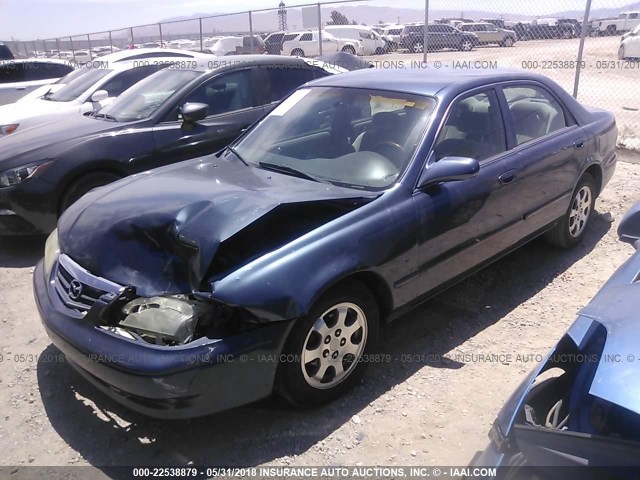 1YVGF22CX25297830 - 2002 MAZDA 626 LX BLUE photo 2