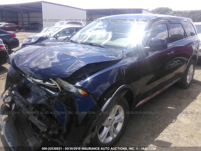 1C4RDJAG7CC180612 - 2012 DODGE DURANGO SXT BLUE photo 2