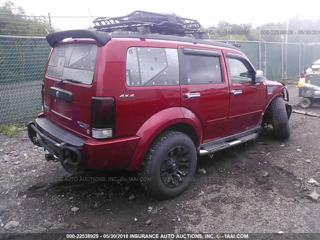 1D4PU4GK2BW522729 - 2011 DODGE NITRO HEAT MAROON photo 4