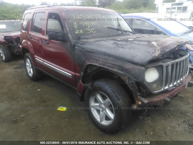 1J4PN5GK4AW171315 - 2010 JEEP LIBERTY LIMITED RED photo 1