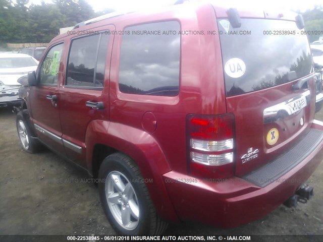 1J4PN5GK4AW171315 - 2010 JEEP LIBERTY LIMITED RED photo 3